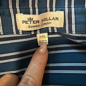Peter Millar Men's Blue Striped Shirt